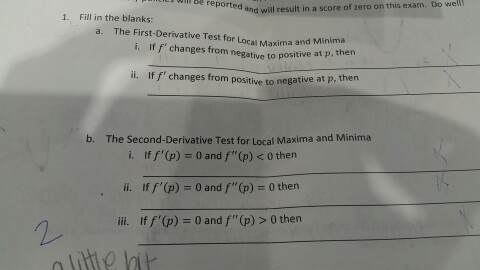 Solved The First-Derivative Test For Local Maxima And Minima | Chegg.com