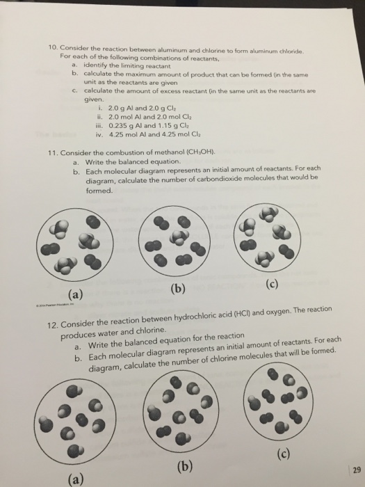 Solved Consider the reaction between aluminum and chlorine