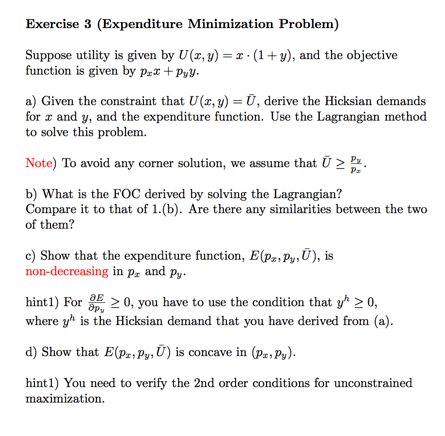 Solved Suppose utility is given by U(x, y) = x middot (1 + | Chegg.com