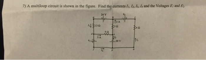 Solved A multi loop circuit is shown in the figure. Find the | Chegg.com