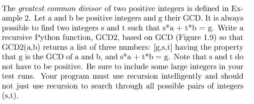 Solved The greatest common divisor of two positive integers | Chegg.com