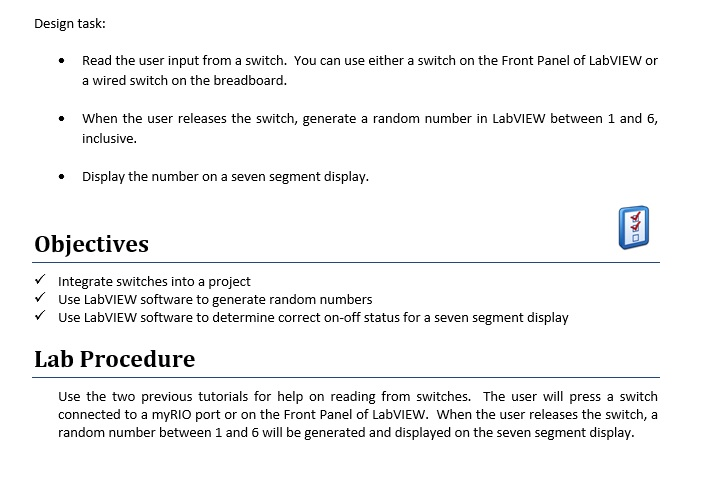 Random Number Generator Labview Solved Design task Read the user input from a switch. You | Chegg.com