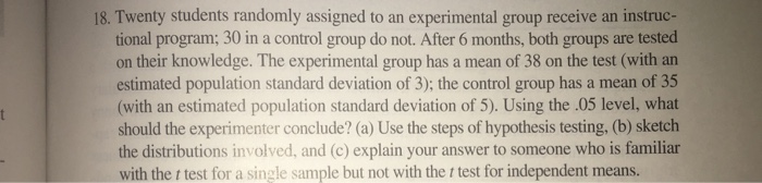 experimental group randomly assigned