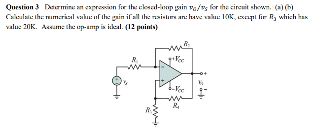 Solved Question 3 Determine an expression for the | Chegg.com