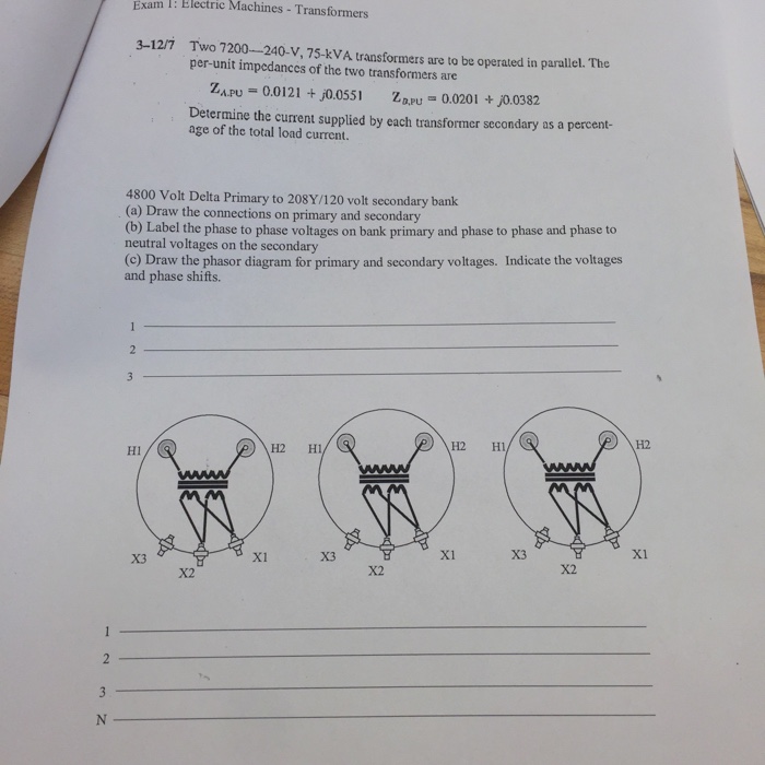 Solved Exam I: Electric Machines Transformers 2-21/11 A | Chegg.com