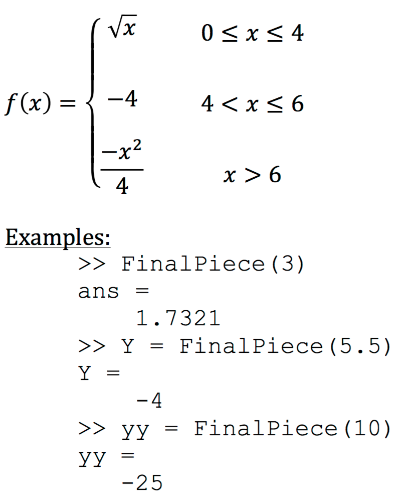 Solved Write A MATLAB Function M-file To Evaluate The | Chegg.com