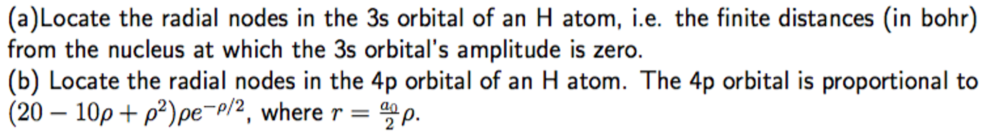 Solved Locate the radial nodes in the 3s orbital of an H | Chegg.com