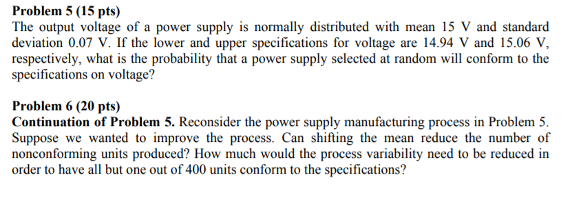 Solved Problem 5 (15 pts) The output voltage of a power | Chegg.com