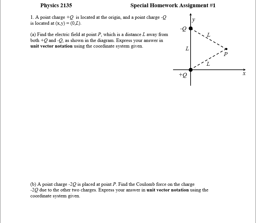 Solved A point charge +Q is located at the origin, and a | Chegg.com