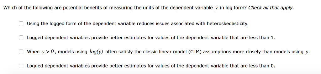 Solved 3. More on logarithmic functional forms Suppose the | Chegg.com