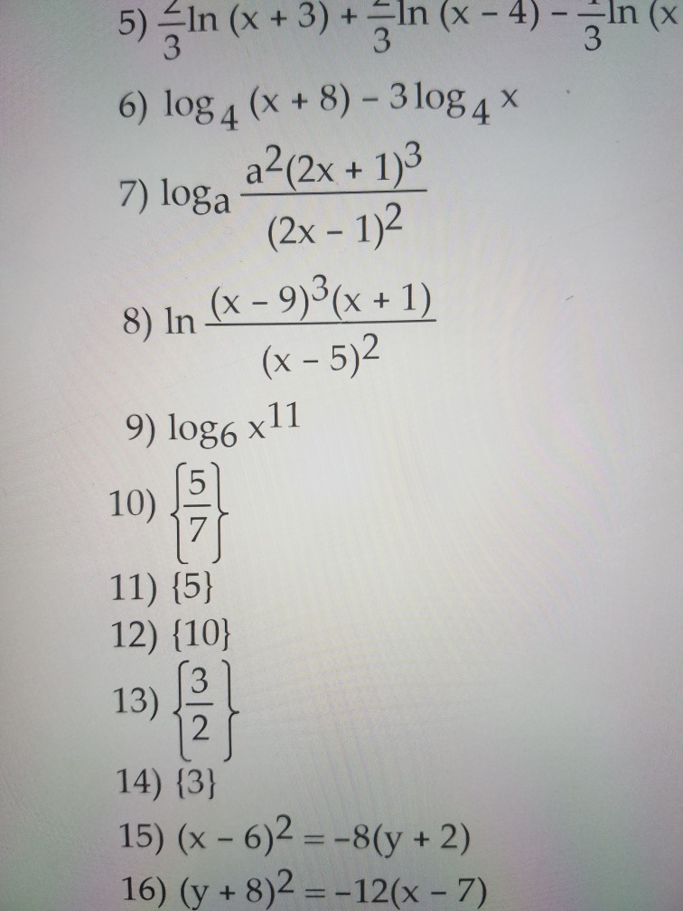 log 2 x 4 x 2 3x 10 )= 1