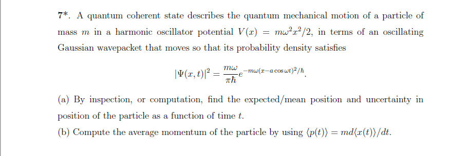 Solved For a particle mass m the wave function for a | Chegg.com
