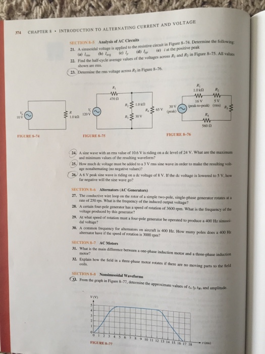 Solved Analysis of AC Circuits A sinusoidal voltage is | Chegg.com