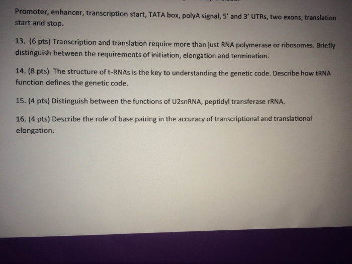 Solved Promoter, enhancer, transcription start. TATA box, | Chegg.com