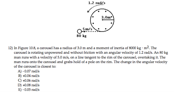 Solved In Figure 10.8, a carousel has a radius of 3.0 m and | Chegg.com