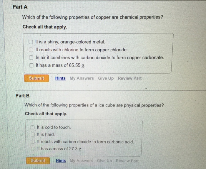 Solved Which of the following properties of copper are