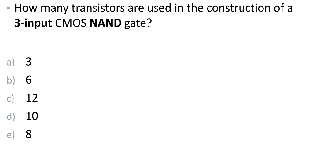 Solved How many transistors are used in the construction of