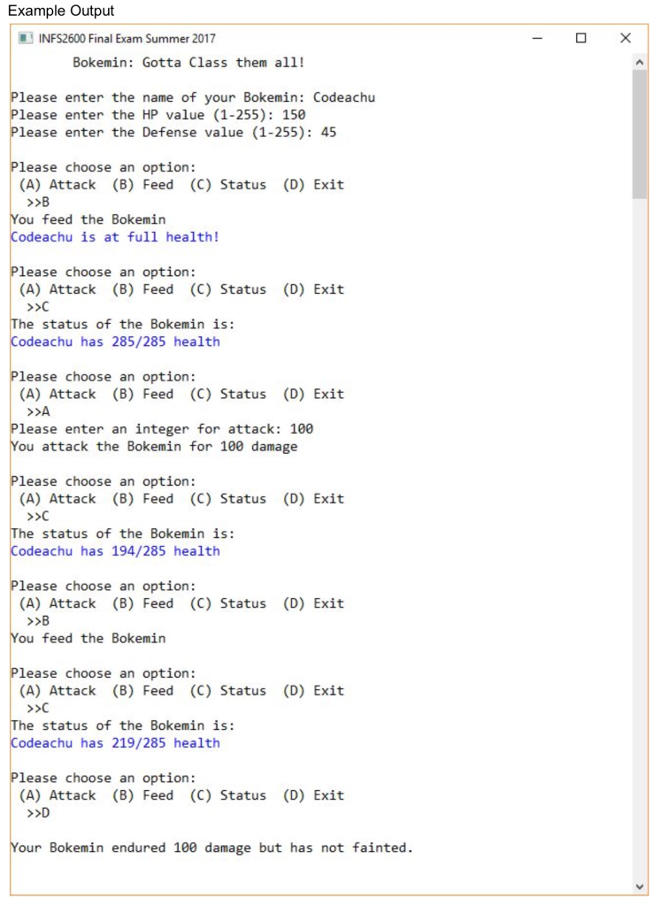 Solved Program Description You are going to create a program | Chegg.com