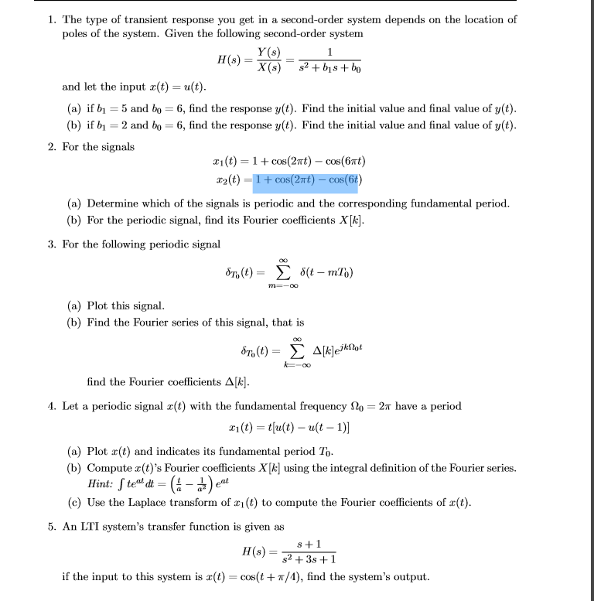 Solved The type of transient response you get in a | Chegg.com