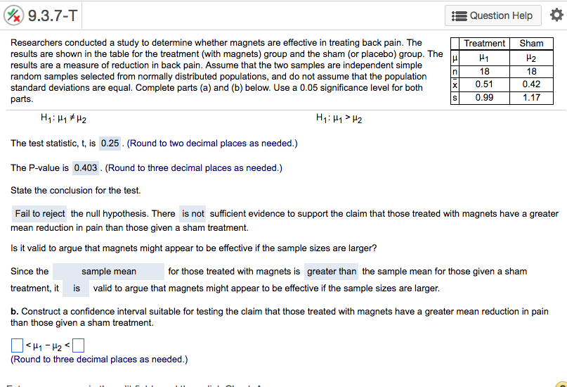 Solved Researchers Conducted A Study To Determine Whether | Chegg.com