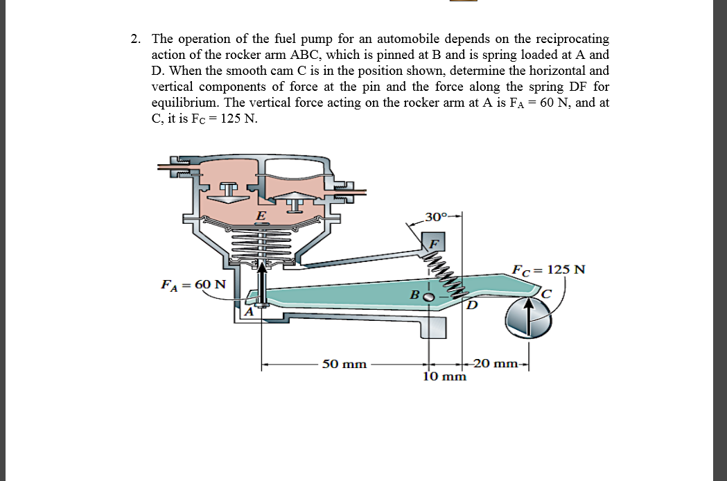 Solved The operation of the fuel pump for an automobile