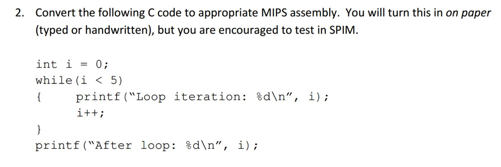 convert c to mips assembly