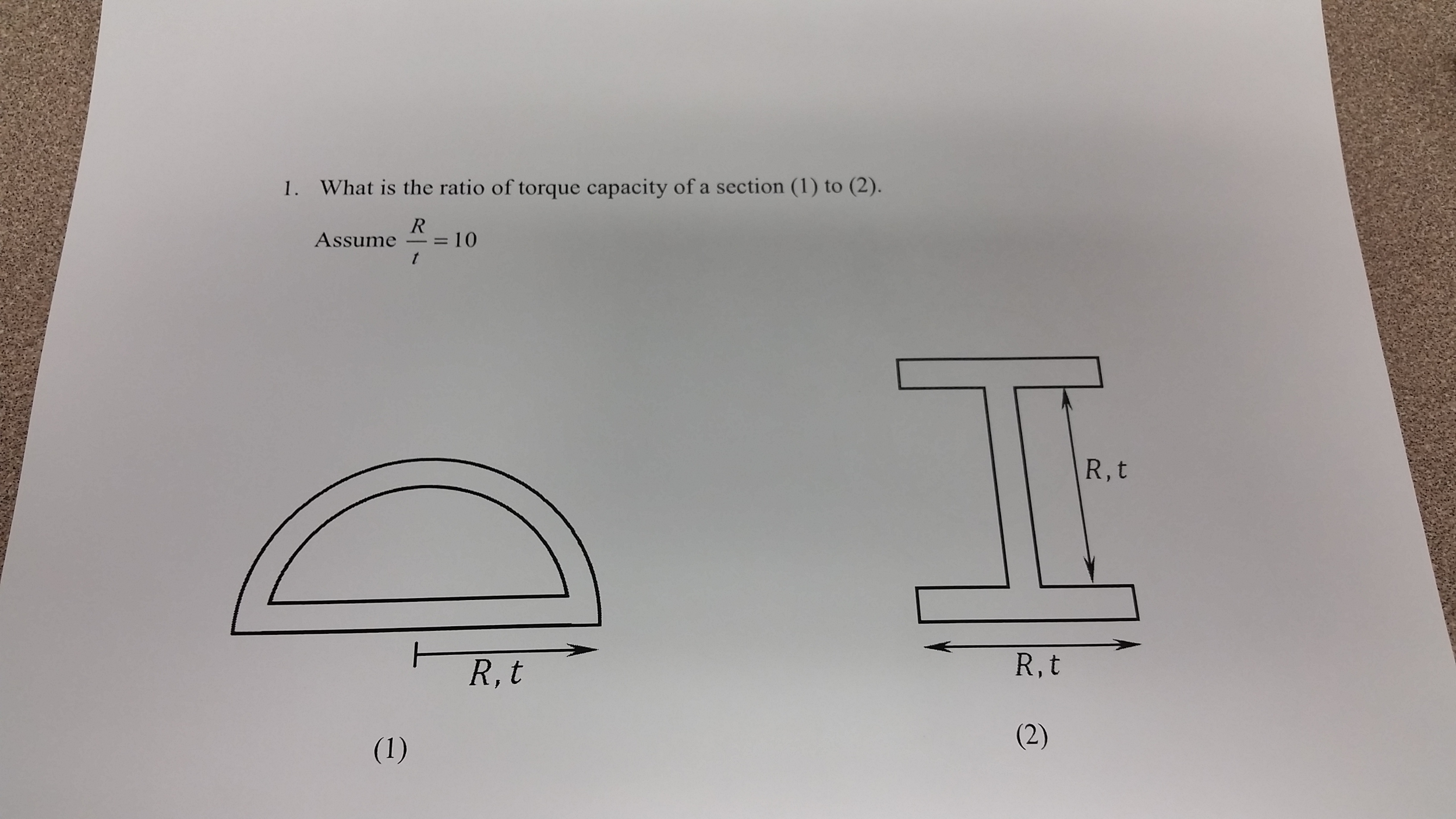 Solved 1. What is the ratio of torque capacity of a section