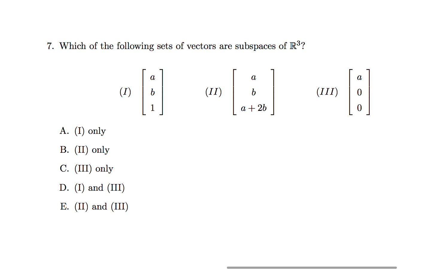 solved-which-of-the-following-sets-of-vectors-are-subspaces-chegg