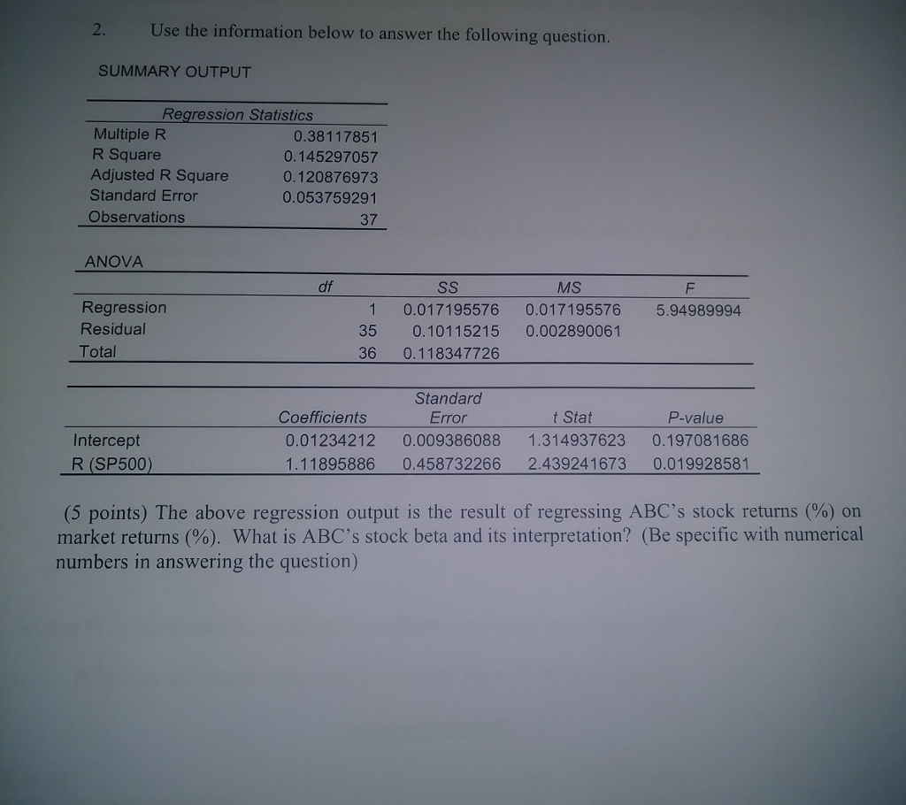 Solved 2. Use the information below to answer the following | Chegg.com