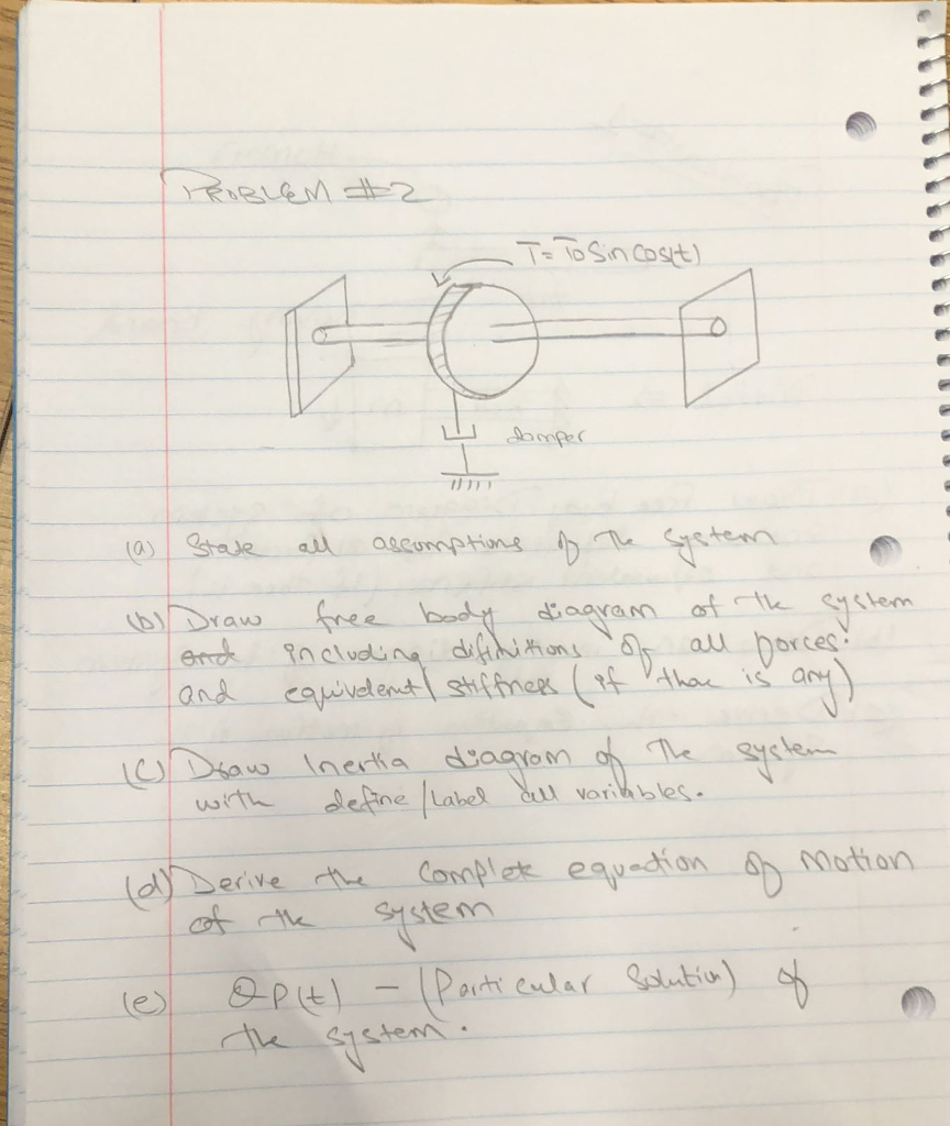 Course Mechanical Vibrations Problem 1 (a)