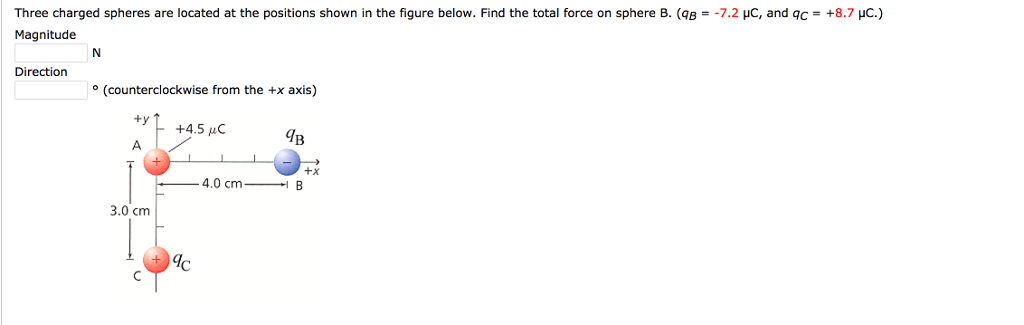 Solved Three Charged Spheres Are Located At The Positions | Chegg.com