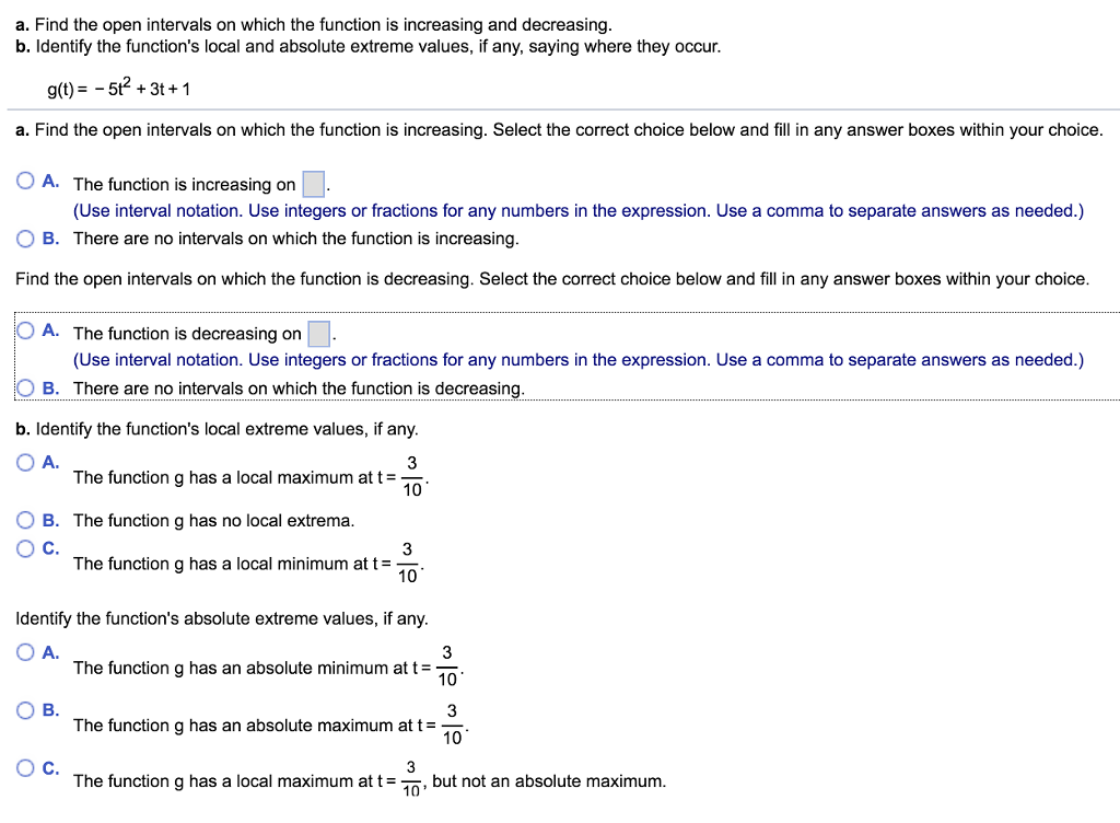 Solved a. Find the open intervals on which the function is | Chegg.com