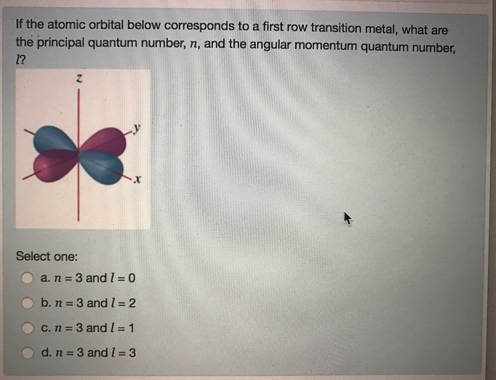 Solved If the atomic orbital below corresponds to a first | Chegg.com