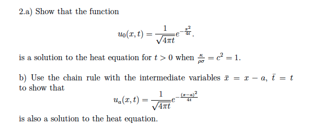 Show that the function is a solution to the heat | Chegg.com