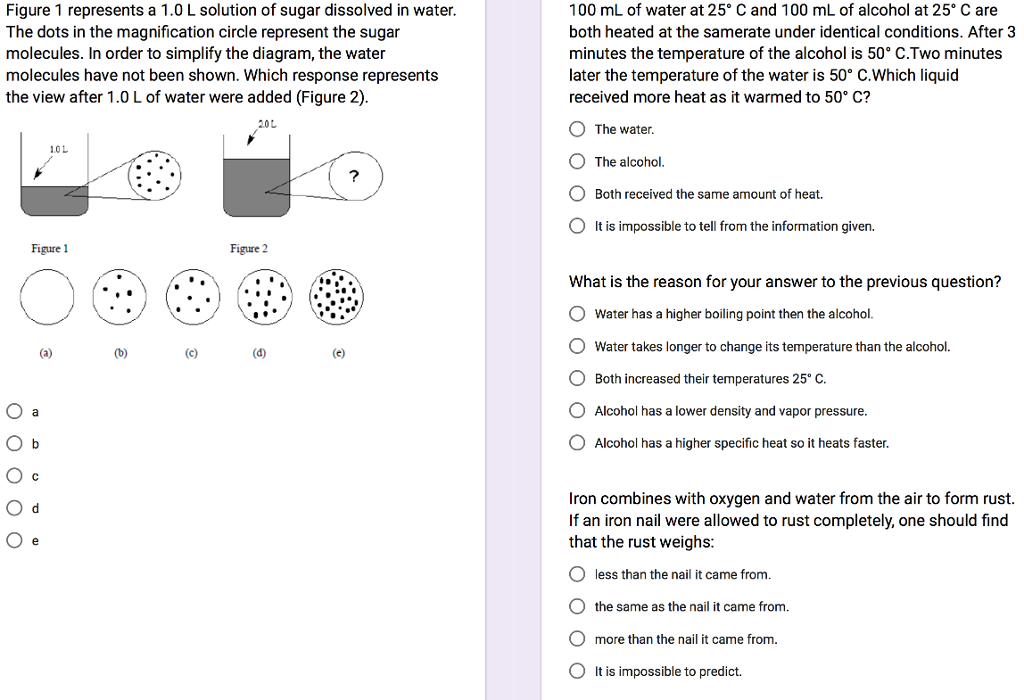 Solved Figure 1 represents a 1.0Lsolution of sugar dissolved | Chegg.com
