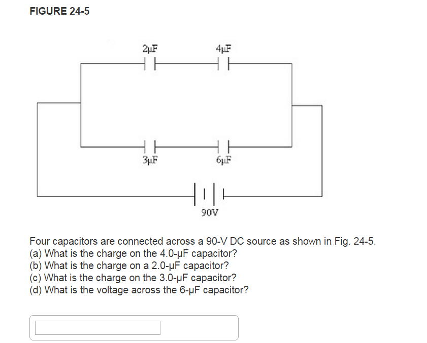 Solved FIGURE 245 Four capacitors are connected across a