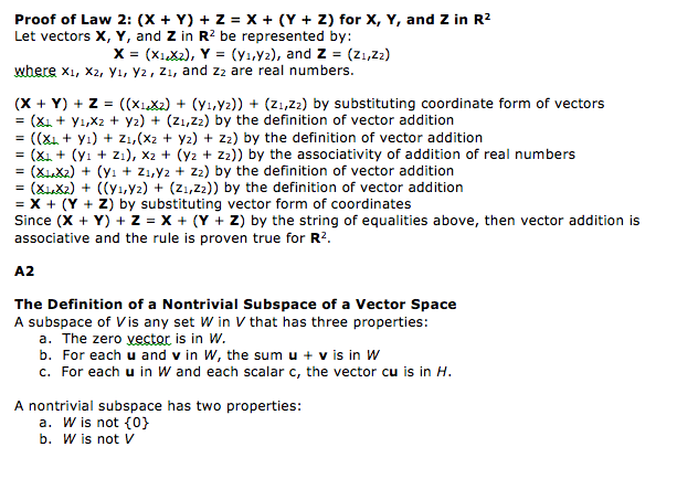 Solved A1 The Definition Of A Vector Space A Vector Space Is | Chegg.com