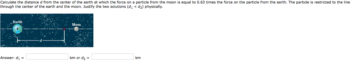 Solved Calculate the distance d from the center of the earth | Chegg.com