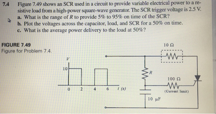 Solved Shows an SCR used in a circuit to provide variable Circuit Diagram