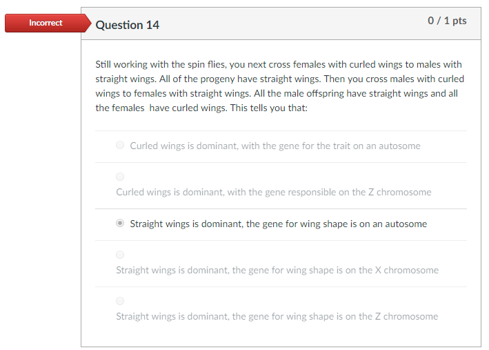 Solved 0 1 pts Incorrect Question 13 You are studying a type | Chegg.com