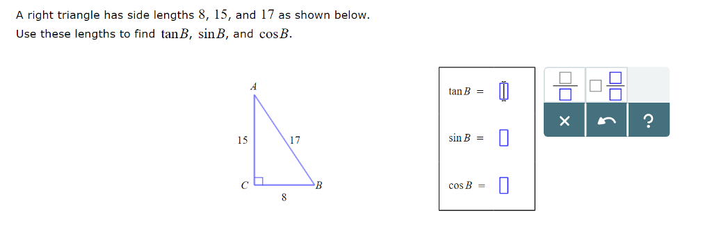 Solved A Right Triangle Has Side Lengths 8, 15, And 17 As | Chegg.com