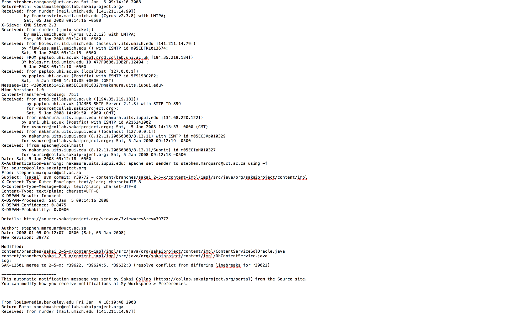 Download the txt file “mbox-short.txt” from the | Chegg.com