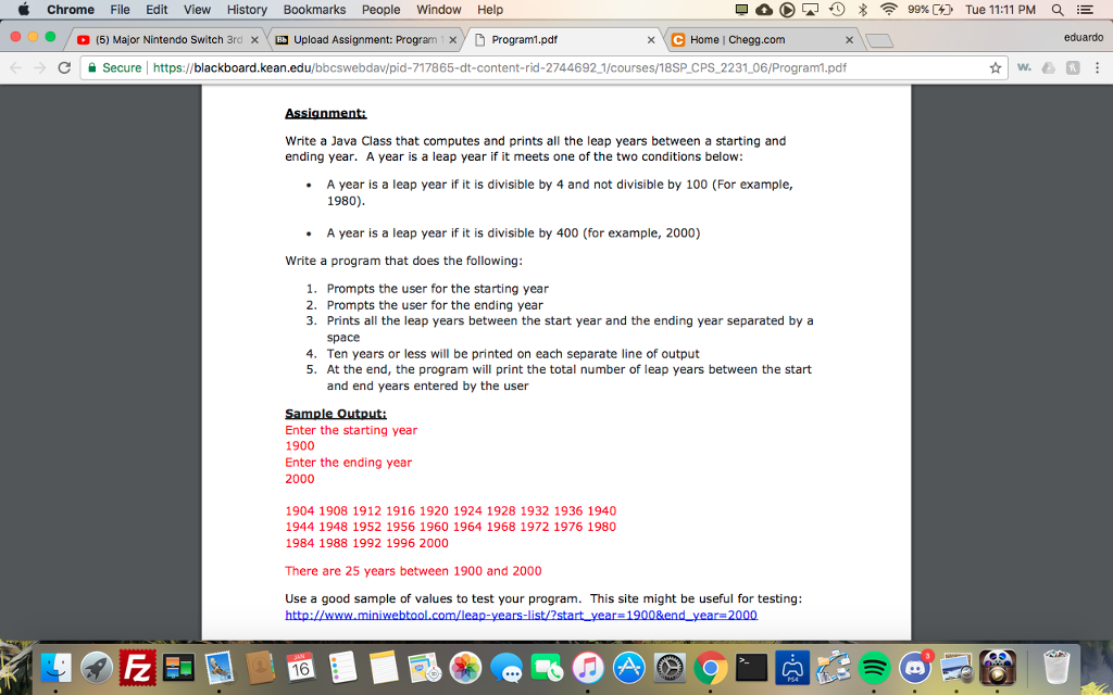 Solved Chrome File Edit View History Bookmarks People Window Chegg