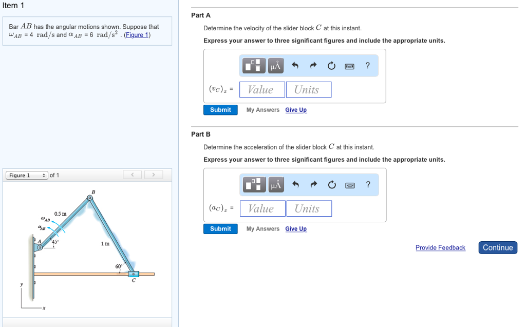 Solved Bar AB has the angular motions shown. Suppose that | Chegg.com