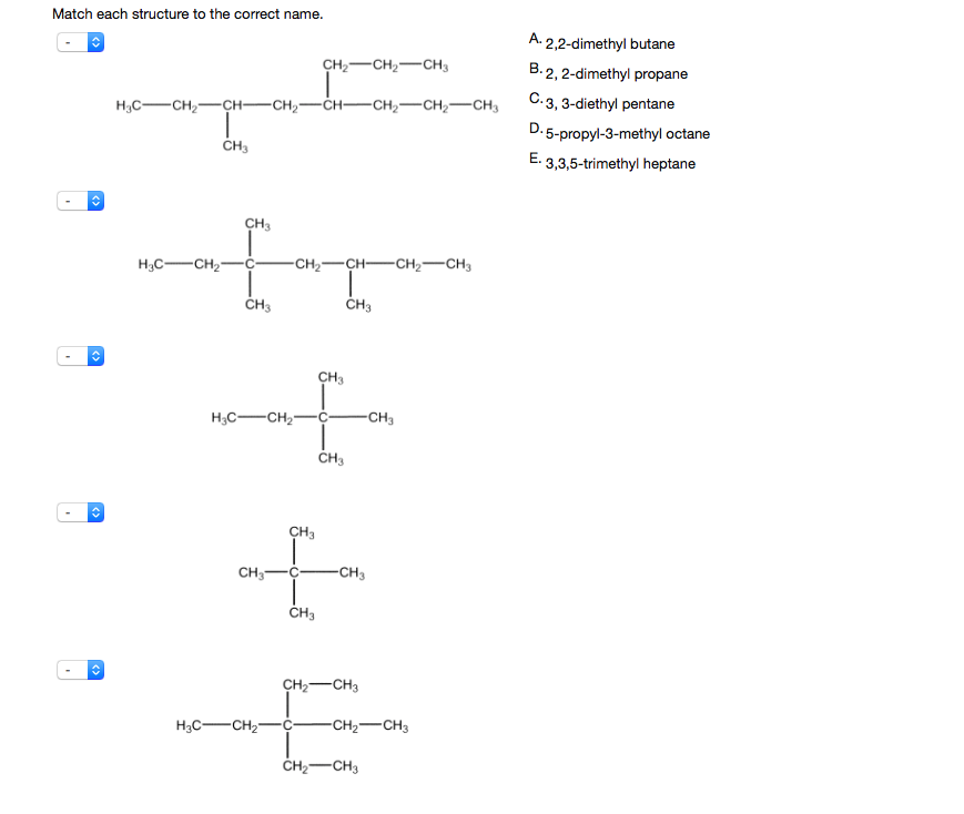 Solved Match each structure to the correct name A Chegg