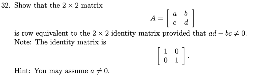 What S A 2 2 Identity Matrix