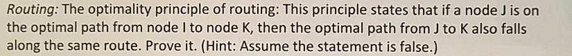 Solved Routing: The optimality principle of routing: This | Chegg.com