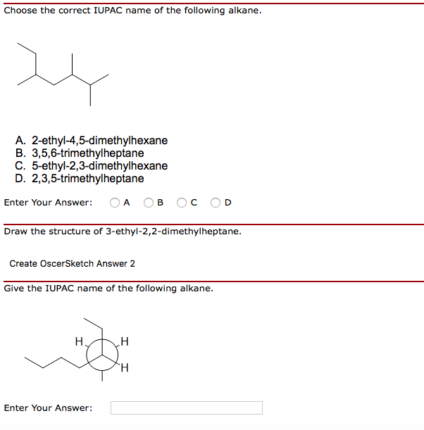 Solved Choose the correct IUPAC name of the following | Chegg.com