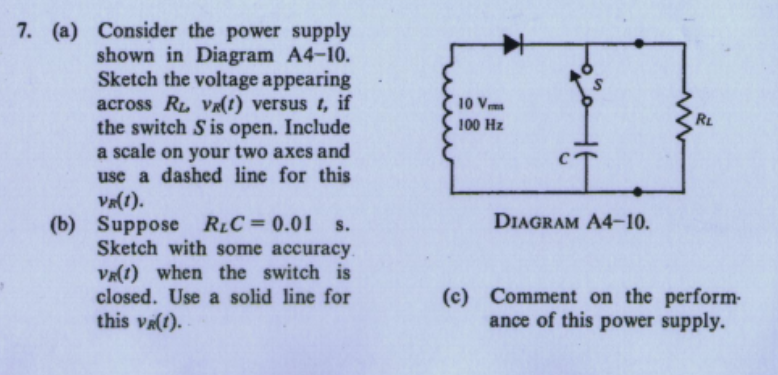 Solved 7. (a) Consider the power supply shown in Diagram | Chegg.com