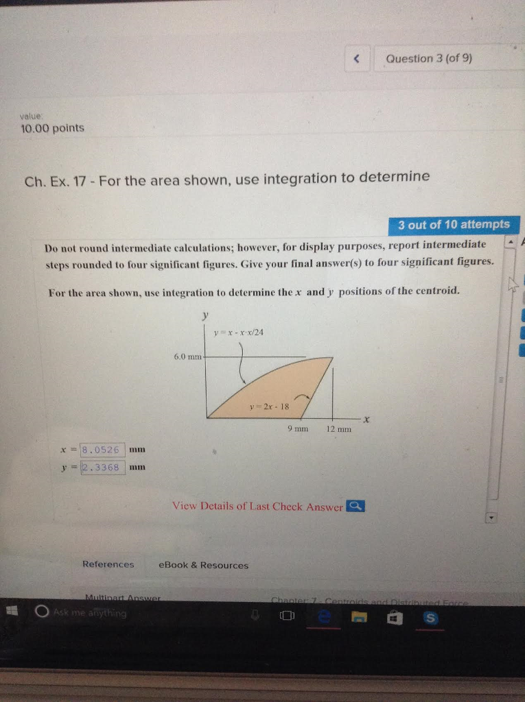 Solved For The Area Shown, Use Integration To Determine Do | Chegg.com